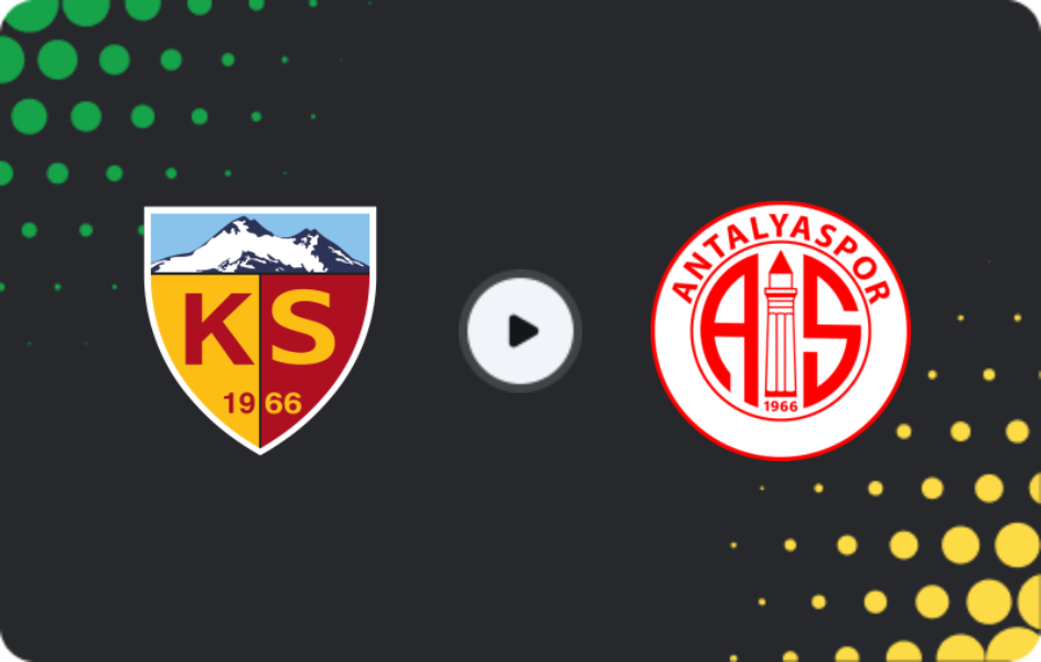 Where to watch Kayserispor — Antalyaspor, Süper Lig, 22.02.2026