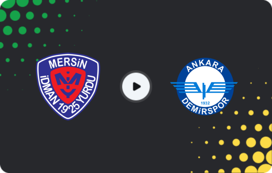 Where to watch Yeni Mersin İdmanyurdu — Ankara Demirspor, 2. Lig, 22.02.2026