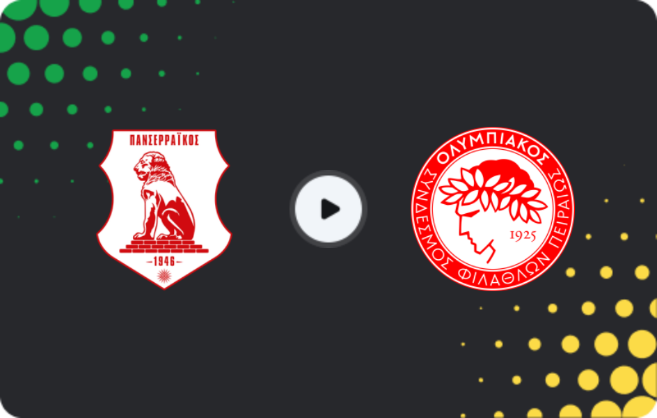 Where to watch Panserraikos — Olympiakos, Super League, 01.03.2026