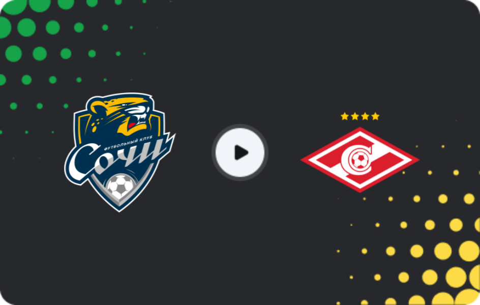 Where to watch FC Sochi — Spartak Moscow, Premier League, 28.02.2026