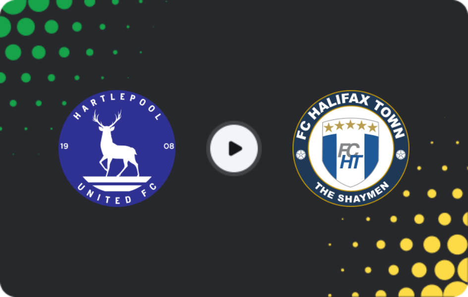 Where to watch Hartlepool United — Halifax Town, National League, 07.03.2026