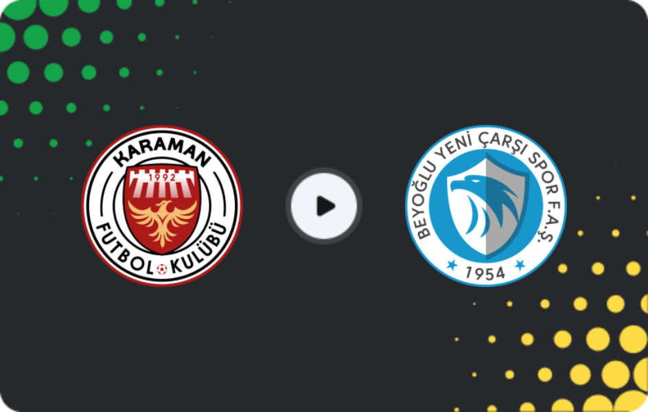 Where to watch Karaman FK — Beyoğlu Yeni Çarşı, 2. Lig, 07.03.2026