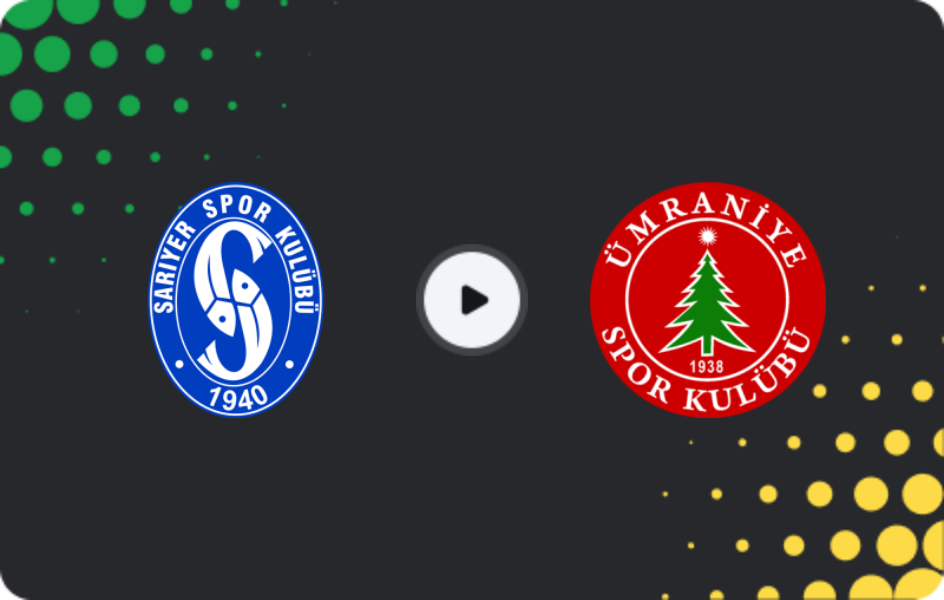 Where to watch Sarıyer — Ümraniyespor, TFF First League, 08.03.2026