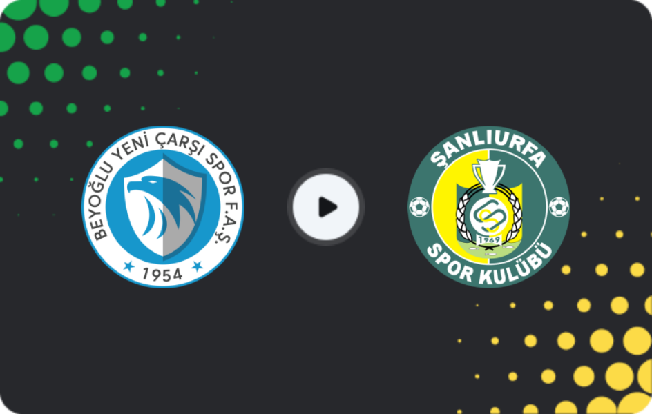 Where to watch Beyoğlu Yeni Çarşı — Şanlıurfaspor, 2. Lig, 11.03.2026