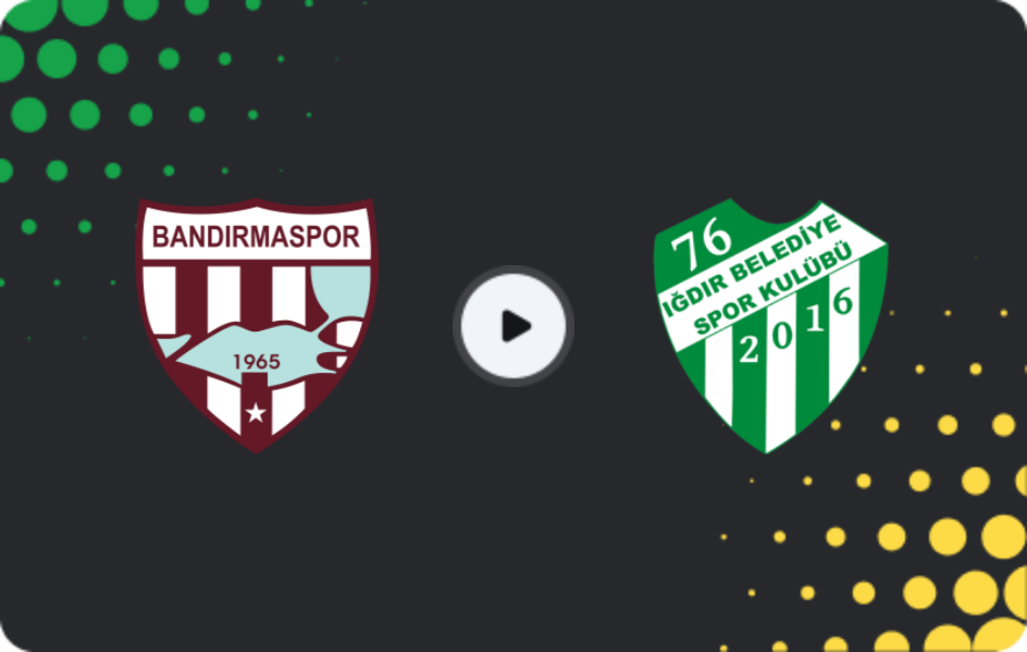 Where to watch Bandırmaspor — Iğdır, TFF First League, 15.03.2026