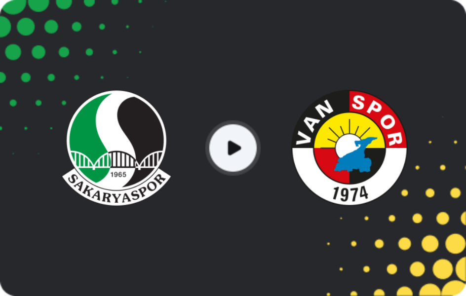 Where to watch Sakaryaspor — Vanspor, TFF First League, 15.03.2026
