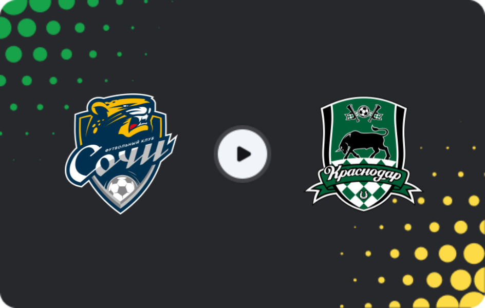 Where to watch FC Sochi — Krasnodar, Premier League, 14.03.2026