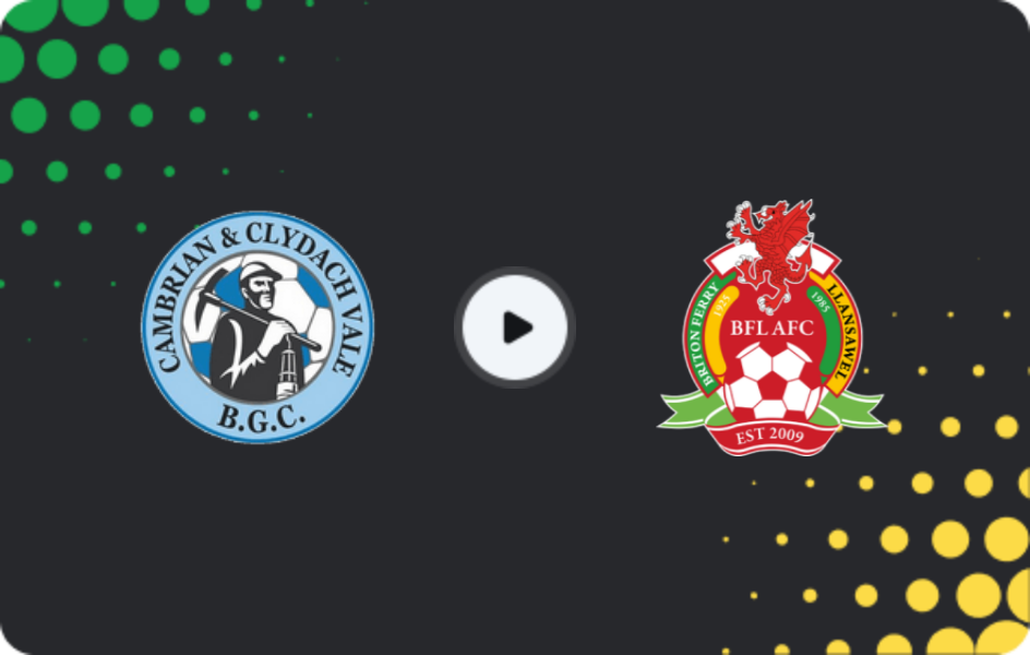Where to watch Cambrian & Clydach — Briton Ferry, League Cup, 04.11.2025