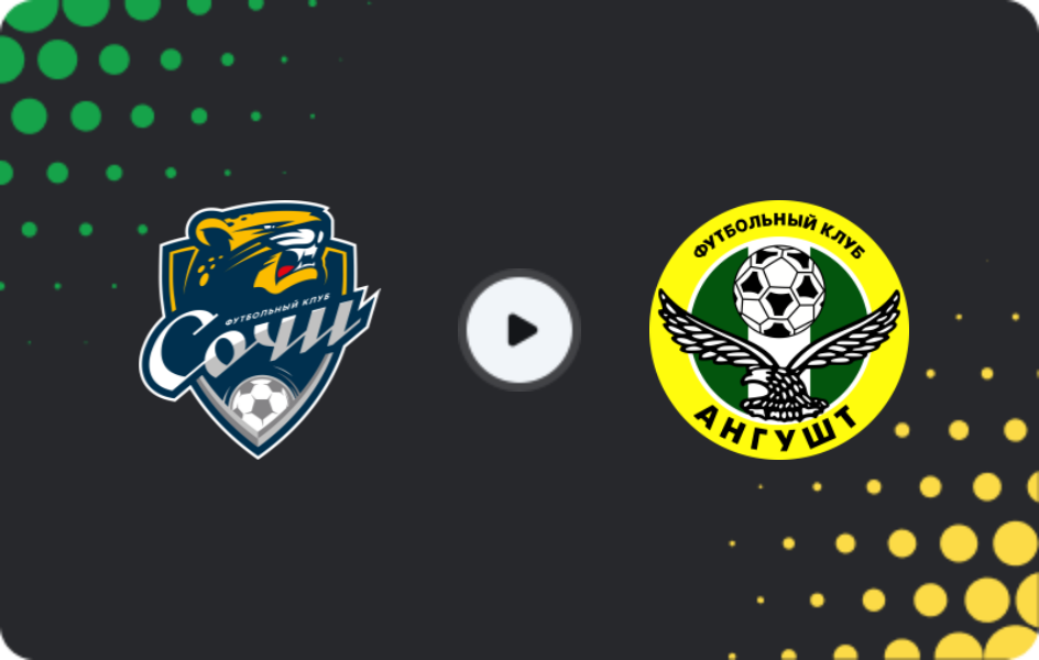 Where to watch Sochi II — Angusht Nazran, Second League B - Group 1, 26.10.2025