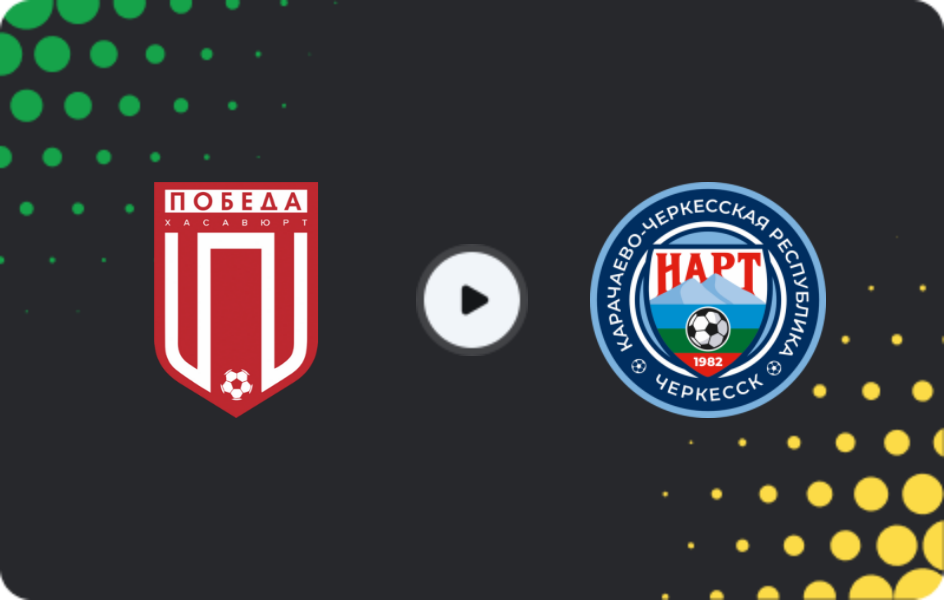 Where to watch Pobeda Khasavyurt — Nart Cherkessk, Second League B - Group 1, 25.10.2025