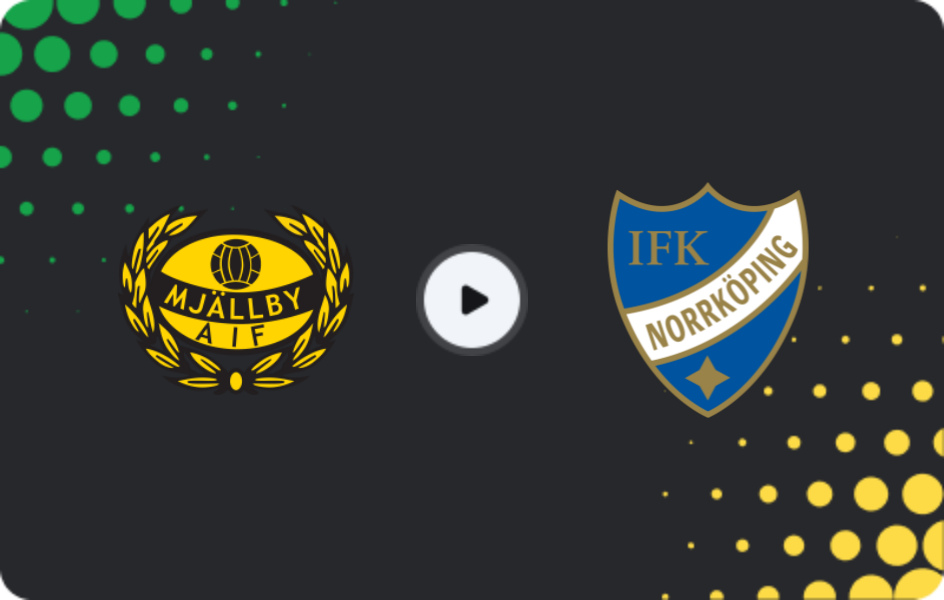 Where to watch Mjallby — Norrkoping, Allsvenskan, 26.10.2025