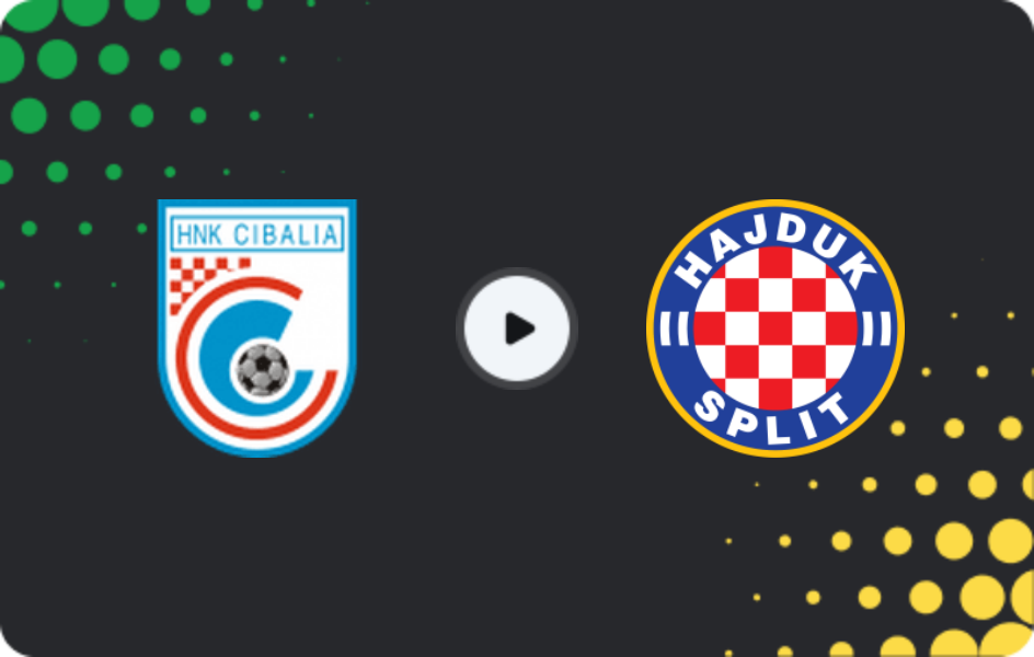 Where to watch HNK Cibalia — Hajduk Split, Cup, 29.10.2025