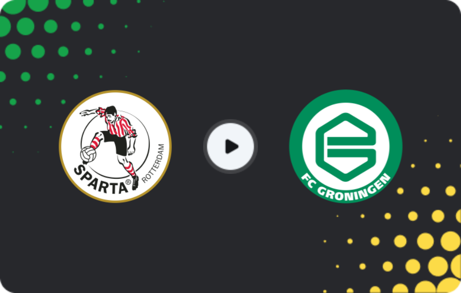 Where to watch Sparta Rotterdam — Groningen, KNVB Beker, 30.10.2025