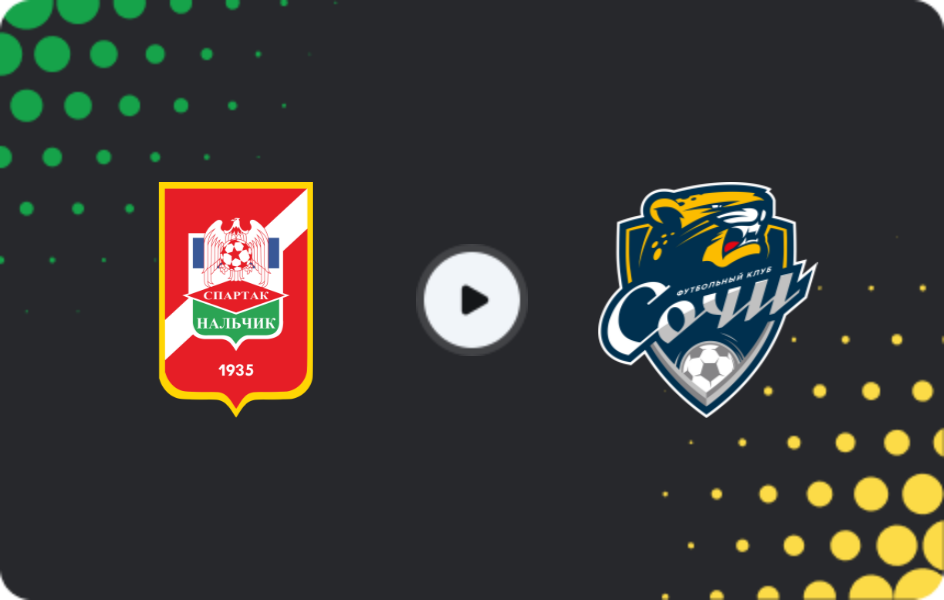 Where to watch Spartak Nalchik — Sochi II, Second League B - Group 1, 01.11.2025