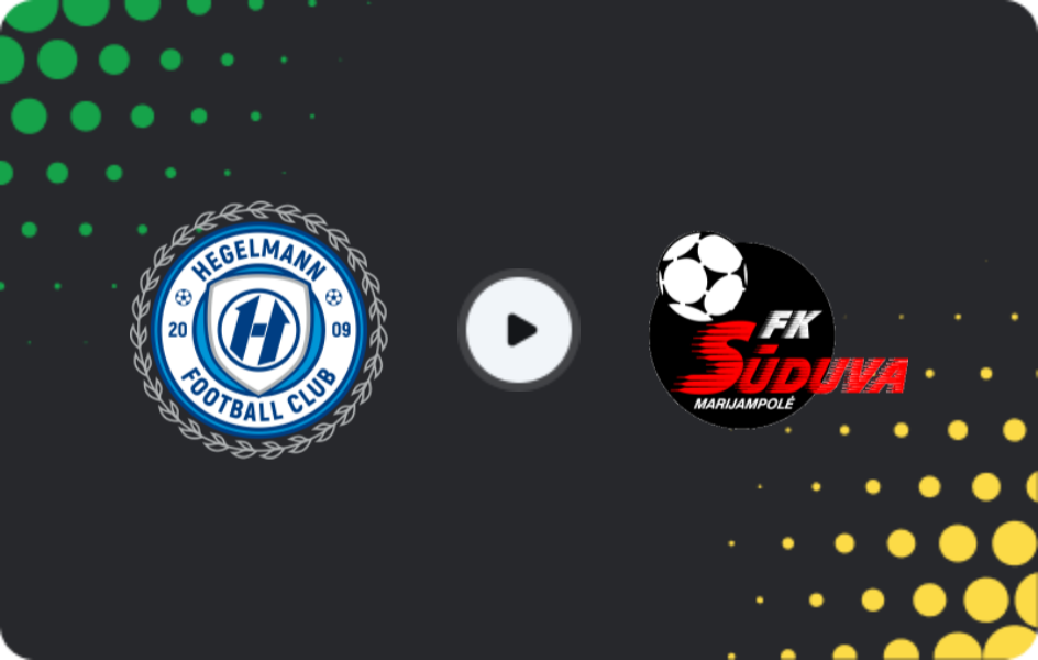 Where to watch Hegelmann Litauen — Suduva, A Lyga, 08.11.2025