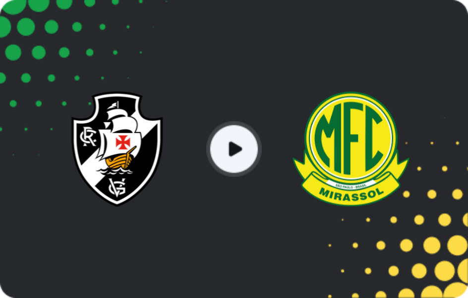 Where to watch Vasco da Gama — Mirassol, Serie A, 02.12.2025