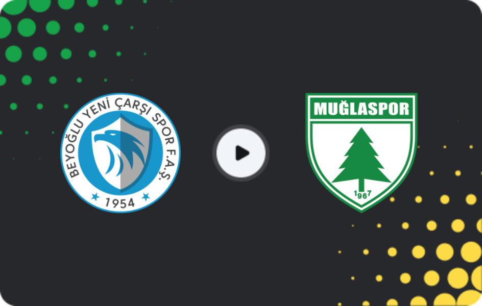 Where to watch Beyoğlu Yeni Çarşı — Muğlaspor, 2. Lig, 25.03.2026