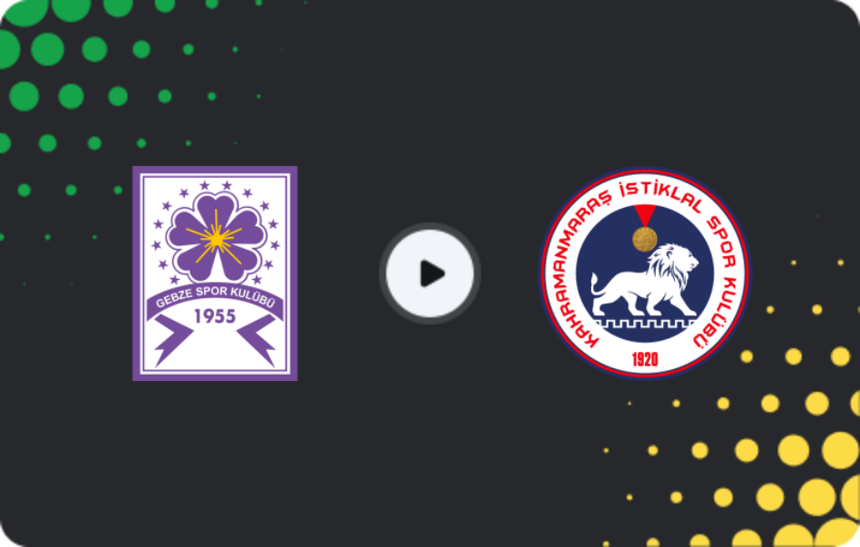 Where to watch Güzide Gebze Spor — Kahramanmaraş İstiklalsp, 2. Lig, 29.03.2026