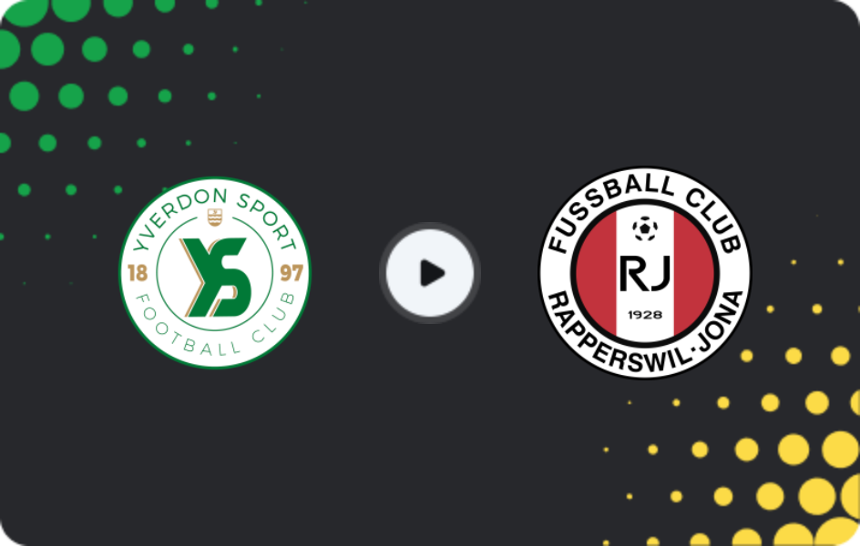 Where to watch Yverdon Sport — Rapperswil, Challenge League, 21.12.2025