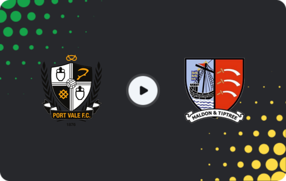 Where to watch Port Vale — Maldon & Tiptree, FA Cup, 02.11.2025