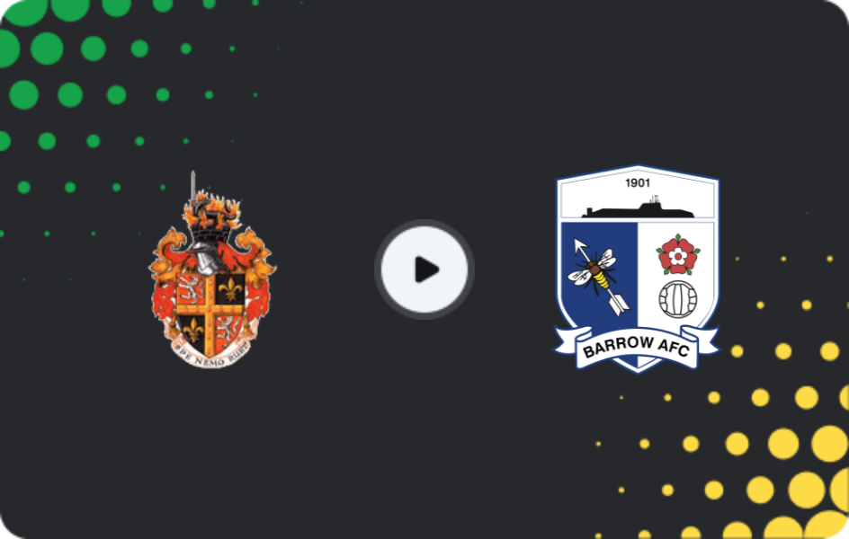 Where to watch Spennymoor Town — Barrow, FA Cup, 01.11.2025