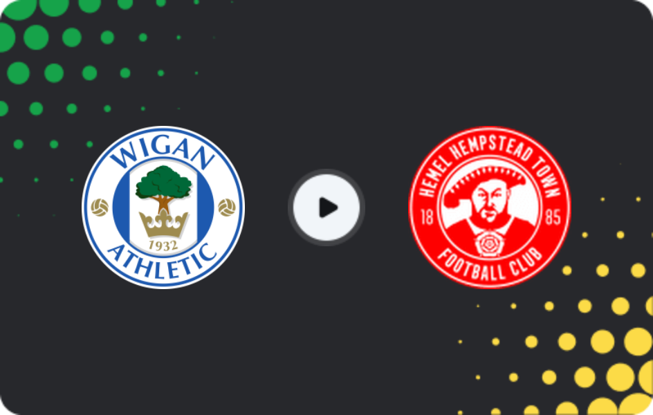 Where to watch Wigan — Hemel Hempstead Town, FA Cup, 01.11.2025