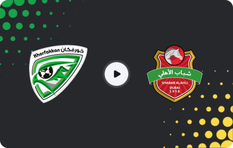 Where to watch Khor Fakkan — Shabab Al Ahli Dubai, Pro League, 20.11.2025