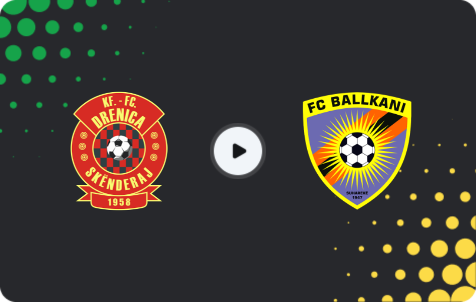 Where to watch Drenica Skënderaj — Ballkani, Superliga, 22.11.2025