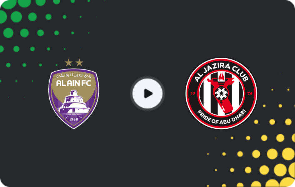 Where to watch Al Ain — Al-Jazira, Pro League, 22.11.2025