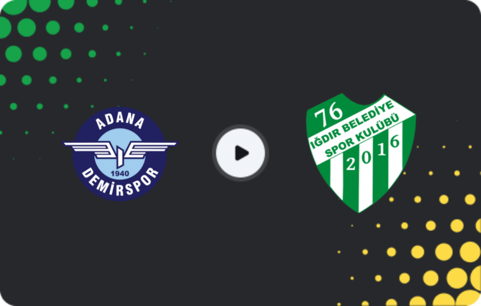 Where to watch Adana Demirspor — Iğdır, TFF First League, 12.04.2026