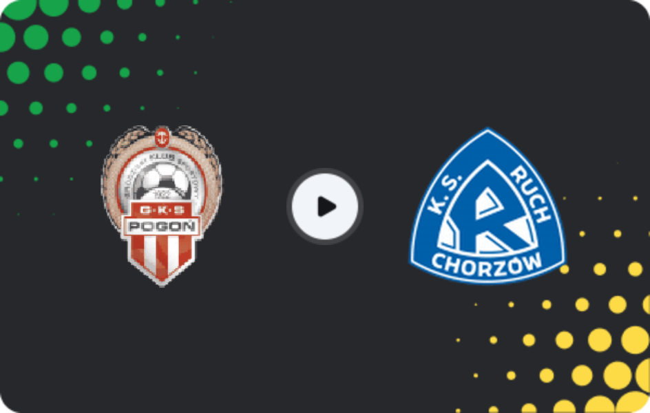 Where to watch Pogoń Grod. Mazowiecki — Ruch Chorzów, I Liga, 17.10.2025