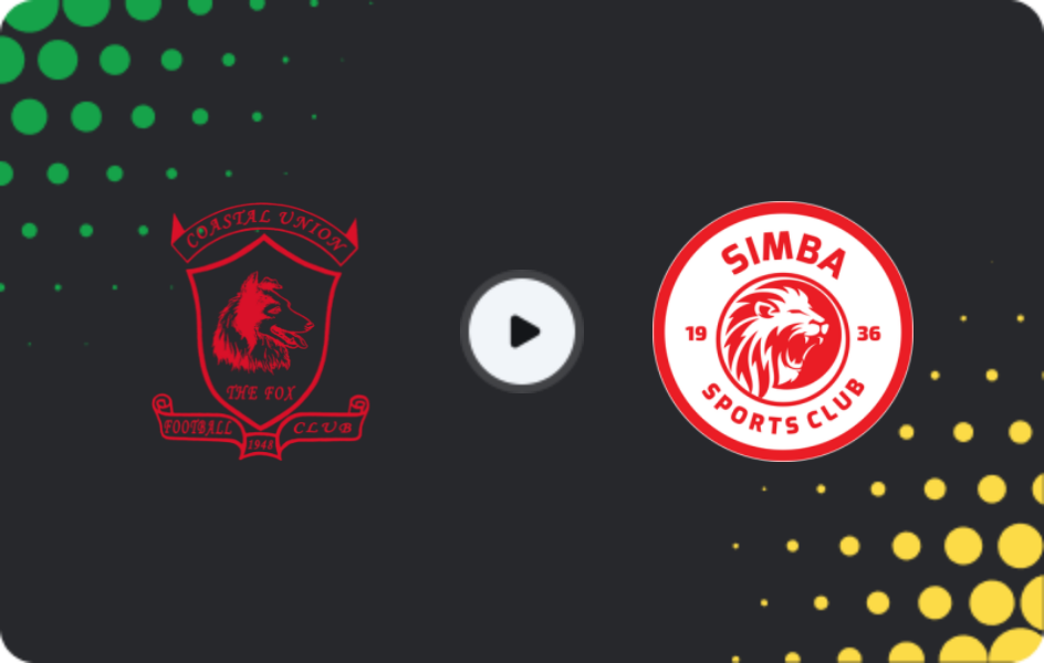 Where to watch Coastal Union — Simba, Premier League, 15.04.2026