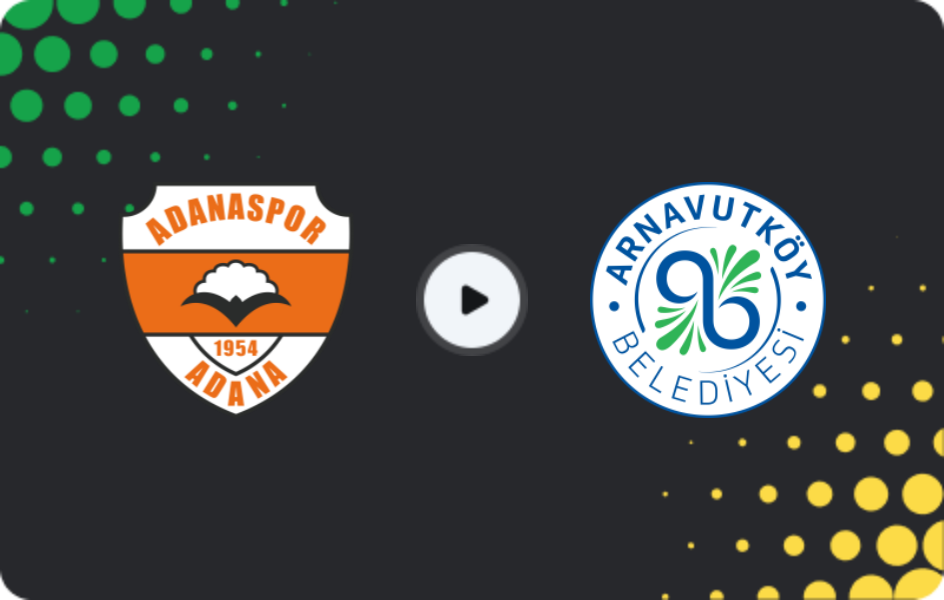 Where to watch Adanaspor — Arnavutköy Belediyespor, 2. Lig, 19.04.2026