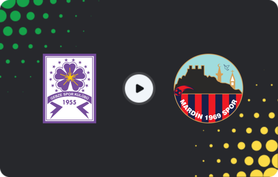 Where to watch Güzide Gebze Spor — Mardin 1969, 2. Lig, 19.04.2026