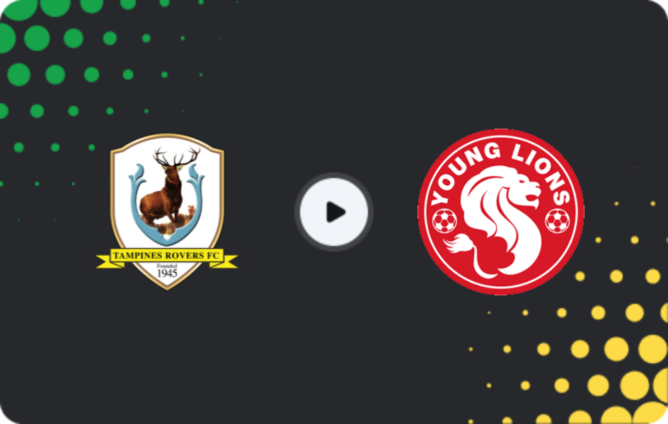 Where to watch Tampines Rovers — Young Lions, Premier League, 24.04.2026