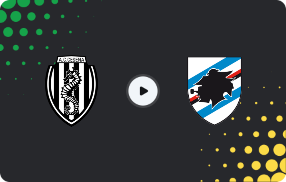 Where to watch Cesena — Sampdoria, Serie B, 25.04.2026