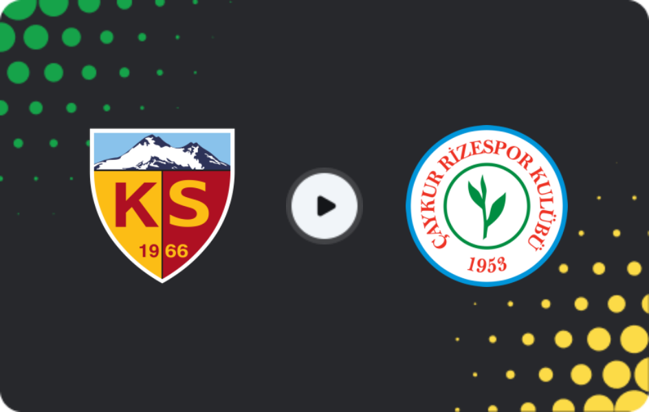 Where to watch Kayserispor — Rizespor, Süper Lig, 26.04.2026