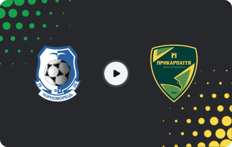 Where to watch Chornomorets — Prykarpattia, Persha Liga, 02.05.2026
