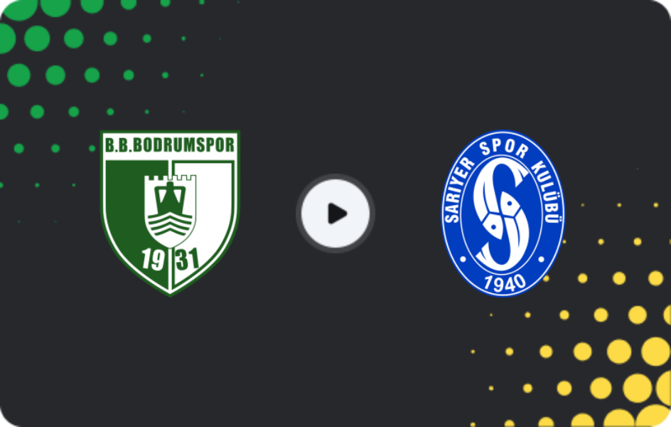 Where to watch Bodrumspor — Sarıyer, TFF First League, 02.05.2026