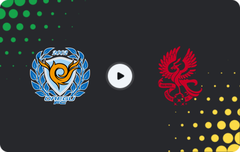 Where to watch Daegu FC — Gwangju FC, K League 1, 08.11.2025
