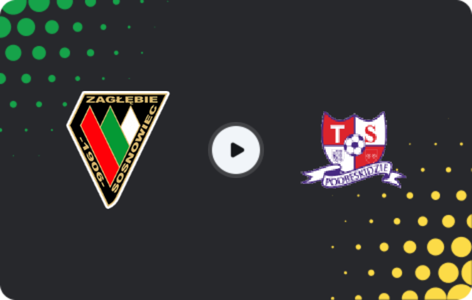 Where to watch Zaglebie Sosnowiec — Podbeskidzie, II Liga - East, 22.10.2025