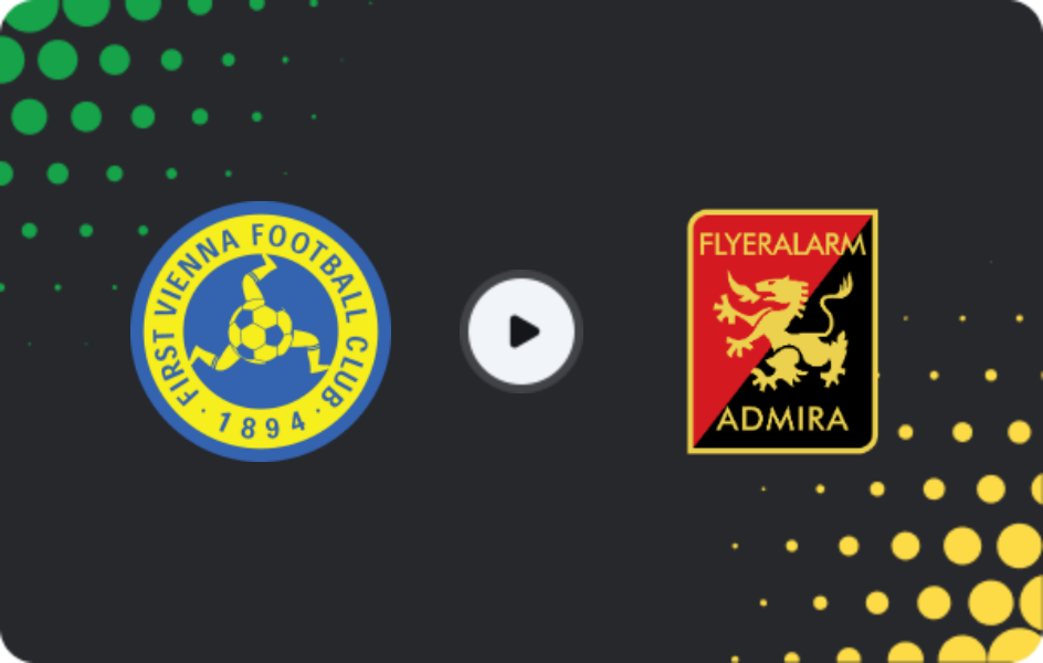 Where to watch First Vienna — Admira Wacker, 2. Liga, 24.10.2025