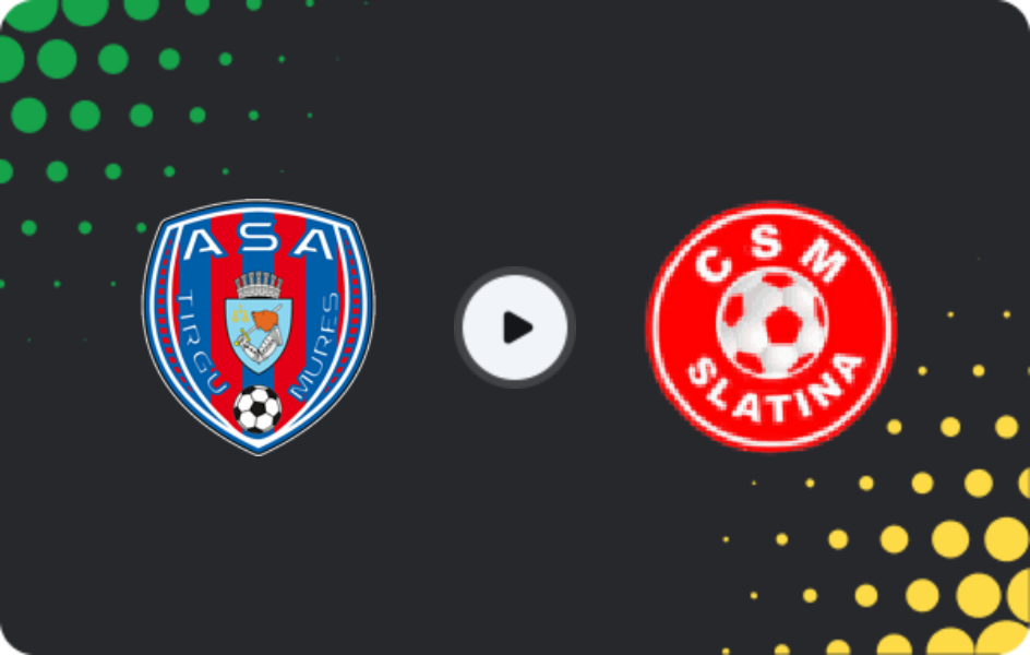 Where to watch ASA Targu Mures — Slatina, Liga II, 25.10.2025