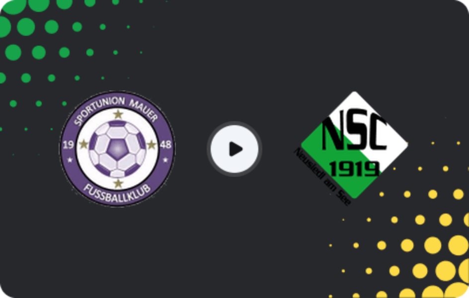 Where to watch Union Mauer — Neusiedl, Regionalliga - Ost, 25.10.2025