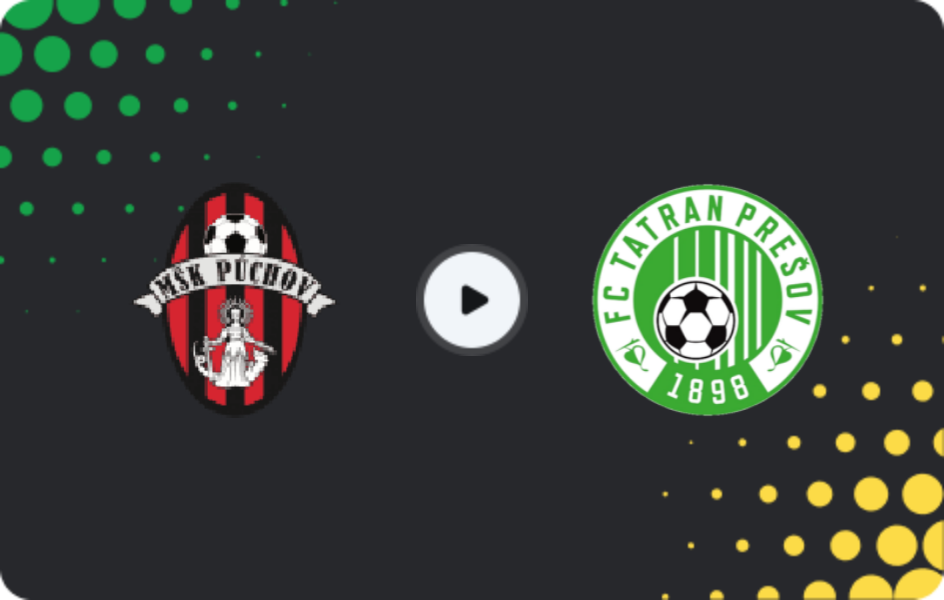 Where to watch Púchov — Tatran Prešov, Slovakia Cup, 19.11.2025