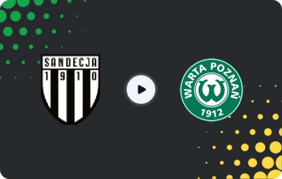 Where to watch Sandecja Nowy Sącz — Warta Poznań, II Liga - East, 26.10.2025