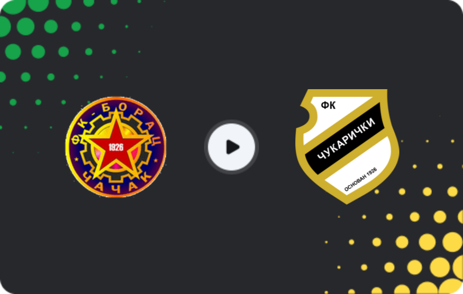 Where to watch Borac Cacak — Cukaricki, Cup, 29.10.2025