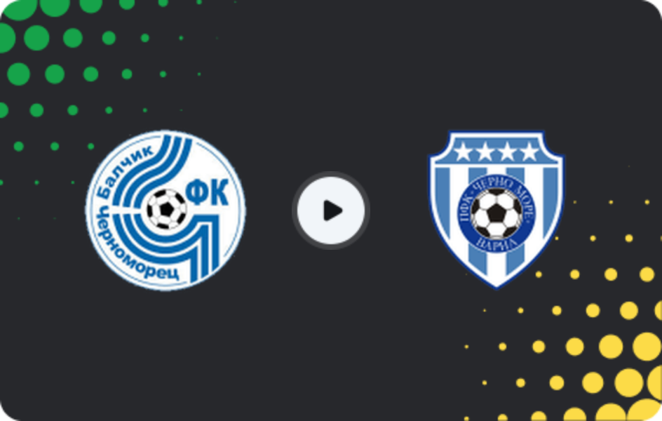 Where to watch Chernomorets Balchik — Cherno more II, Third League - Northeast, 01.11.2025