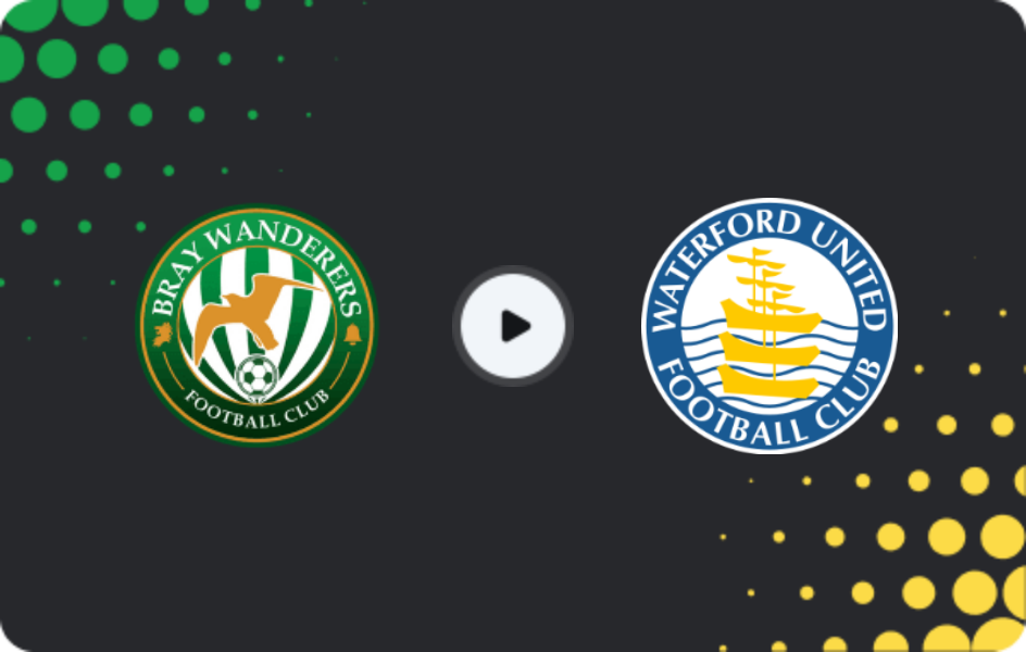 Where to watch Bray Wanderers — Waterford, Premier Division, 07.11.2025
