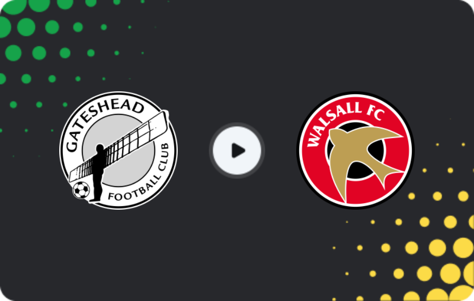 Where to watch Gateshead — Walsall, FA Cup, 07.12.2025